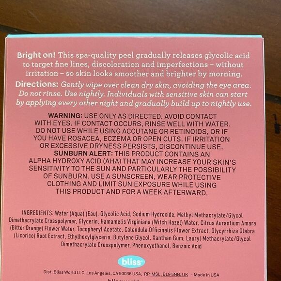 *Bliss* Incredi-Peel Resurfacing Pads NEW - Picture 2 of 2